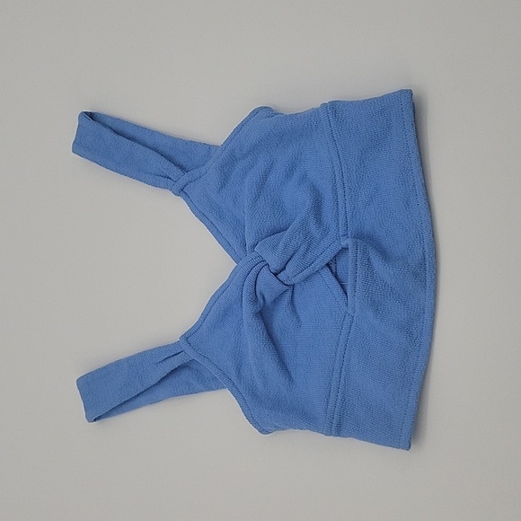 Madewell Cutout Knot-Front Crop Tank Top in Oasis Blue size XXS NWT NJ776 - Picture 5 of 12